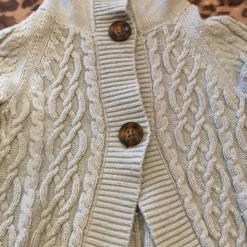 GapKids Button Chunky Cable Knit Cocoon Sweater in Blue Size XS 4 5